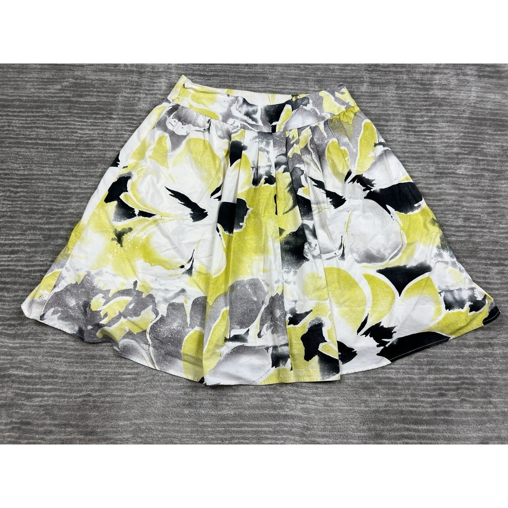 Worthington Skirt Womens 14 Multicolor Lined Cotton Blend A-Line Midi